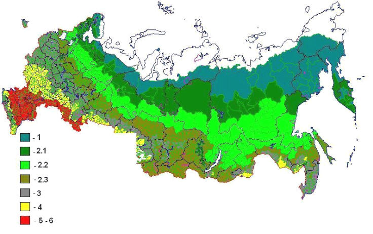 карта растительности рф