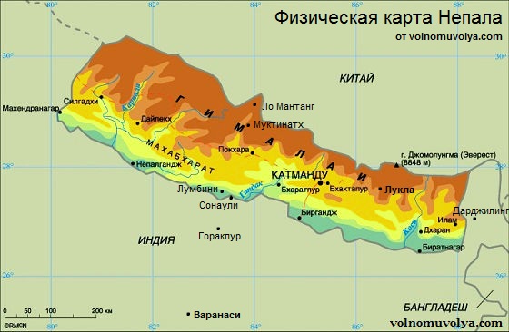 phisycal-map-of-nepal